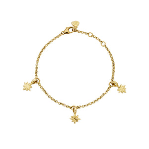 Gold Trio Baby North Star Chain Bracelet
