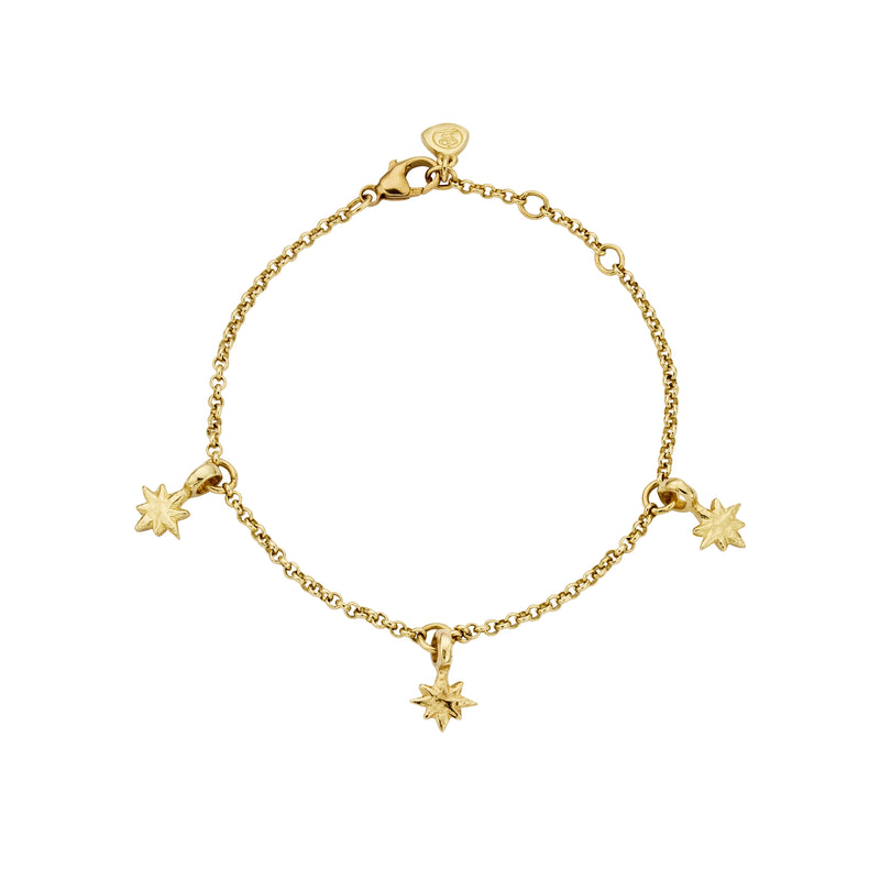 Gold Trio Baby North Star Chain Bracelet