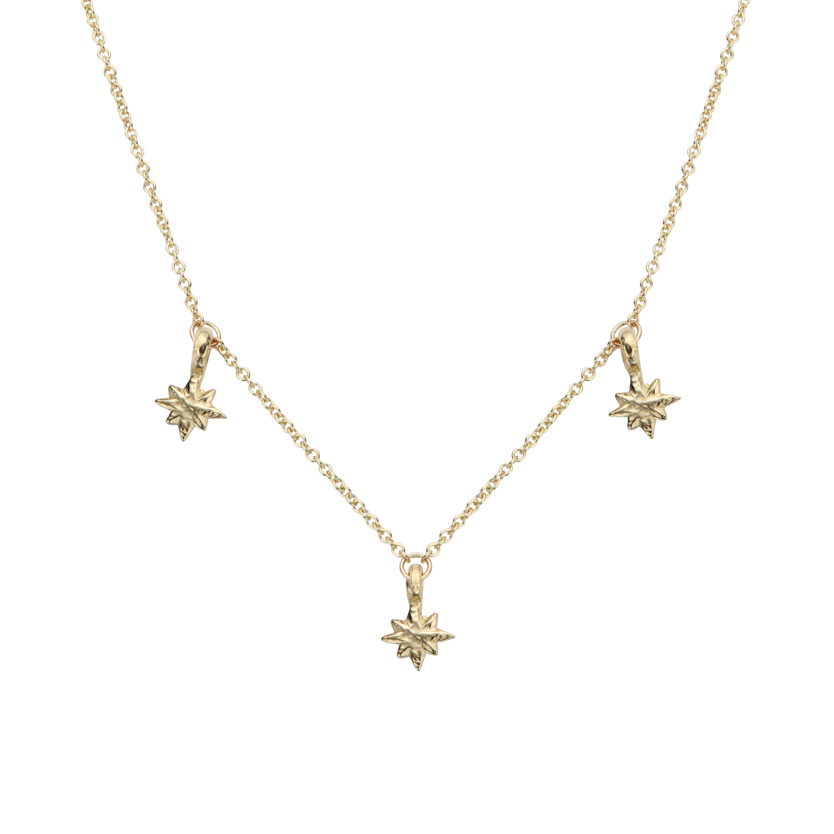 Gold Trio Baby North Star Necklace