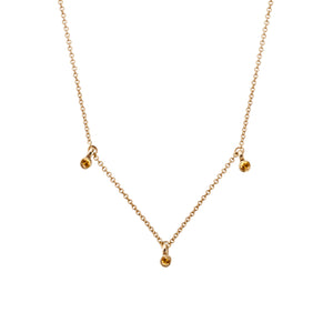 Gold Trio Citrine Necklace