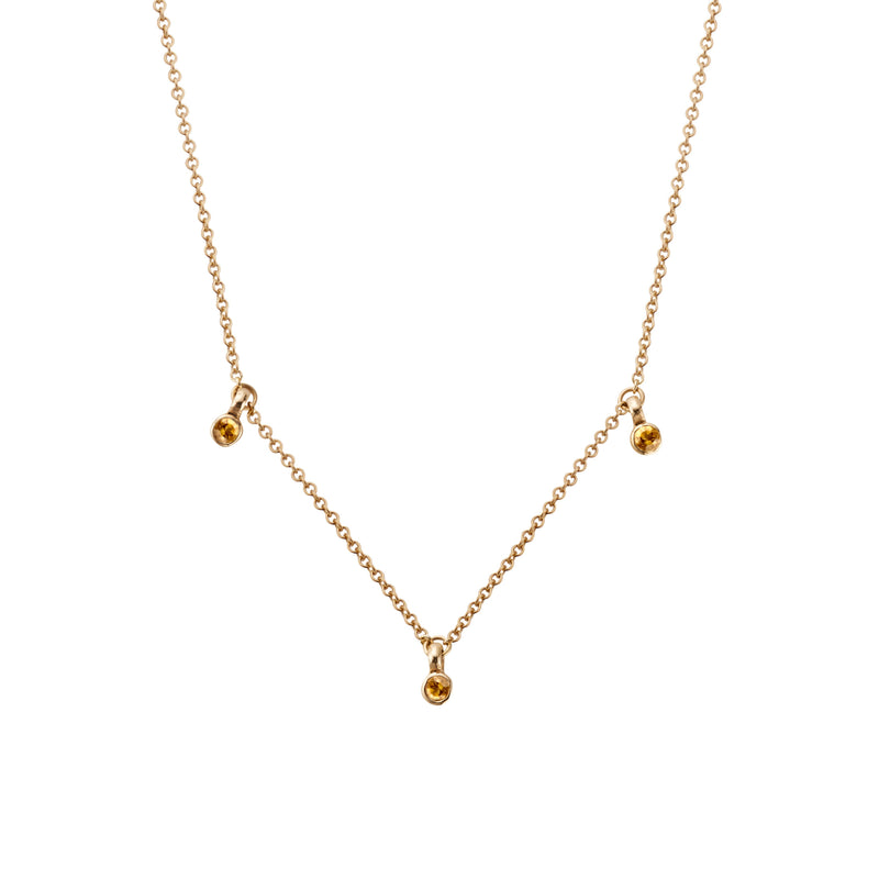 Gold Trio Citrine Necklace