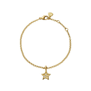 Gold Trio Diamond Guiding Star Chain Bracelet