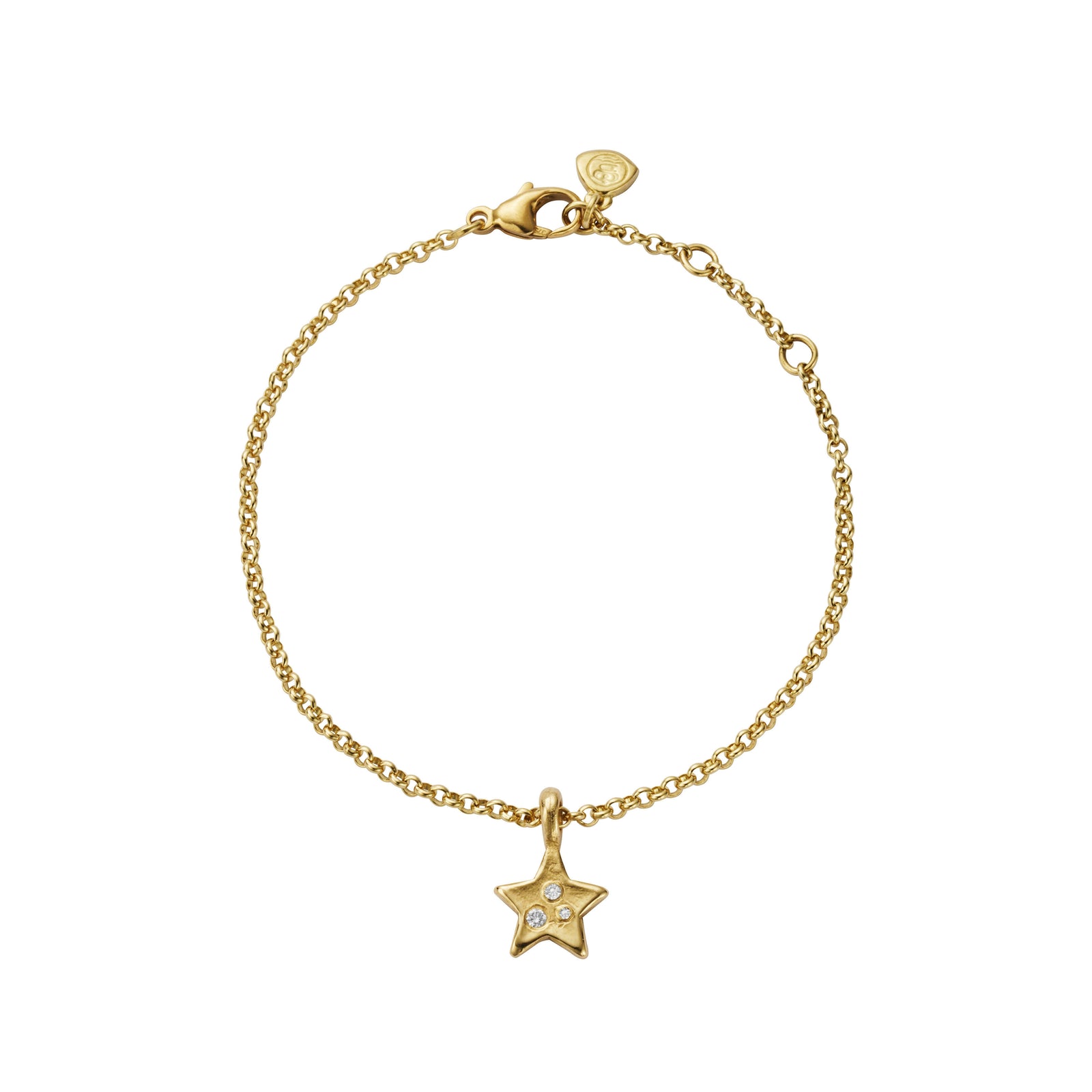 Gold Trio Diamond Guiding Star Chain Bracelet