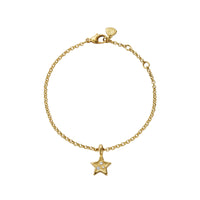 Gold Trio Diamond Guiding Star Chain Bracelet