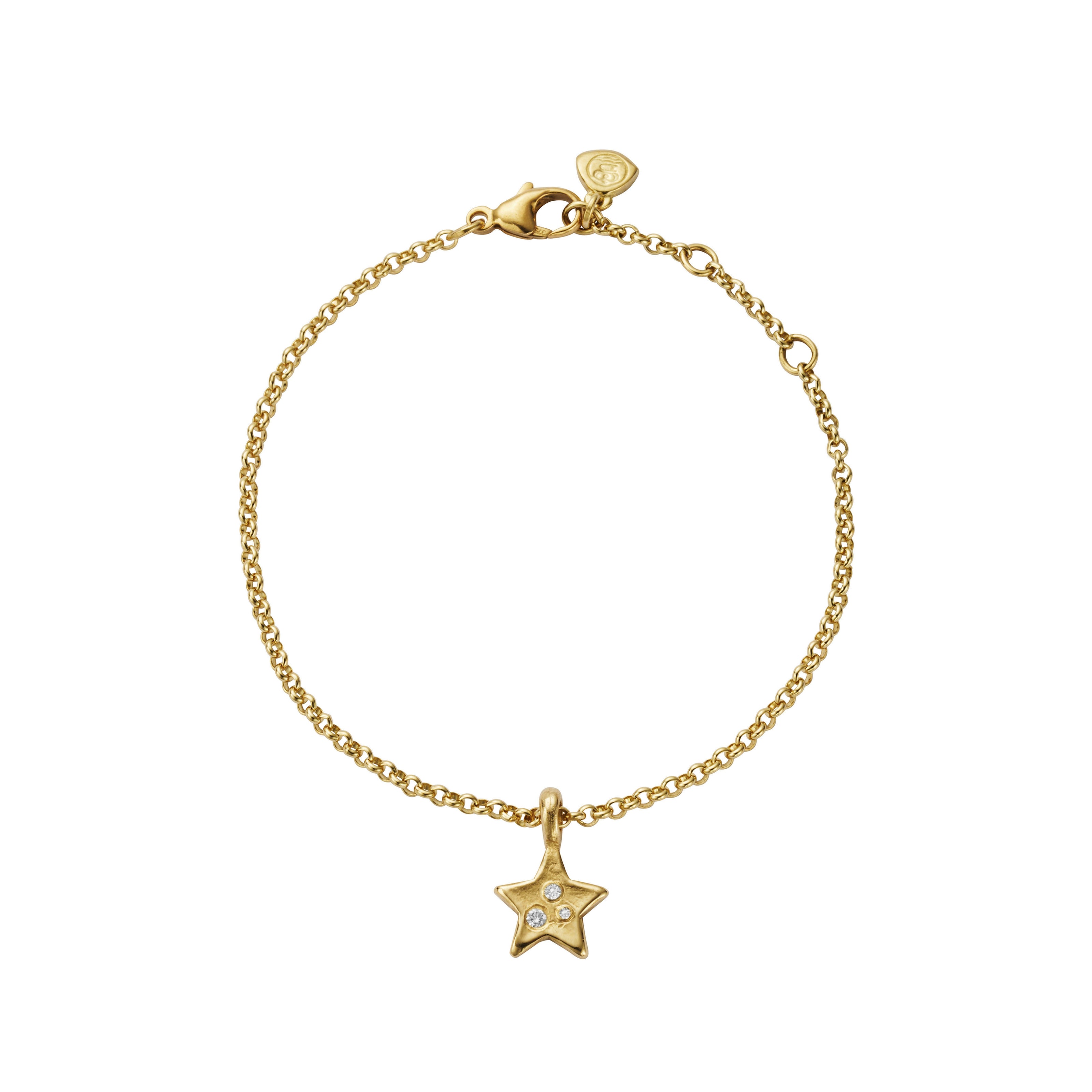 Gold Trio Diamond Guiding Star Chain Bracelet