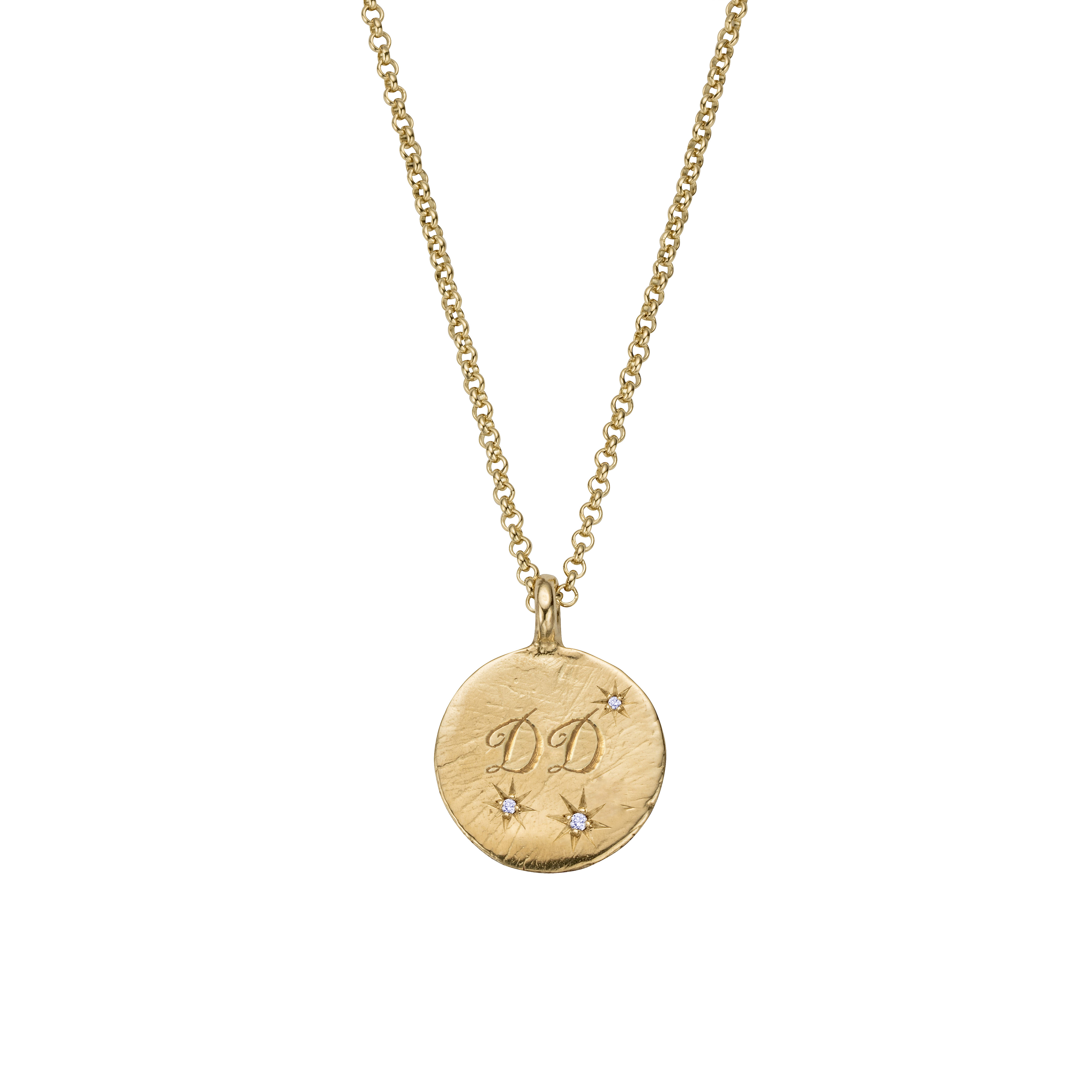 Gold Trio Diamond Midnight Moon Necklace