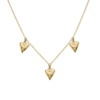 Gold Trio Mini Heart Necklace