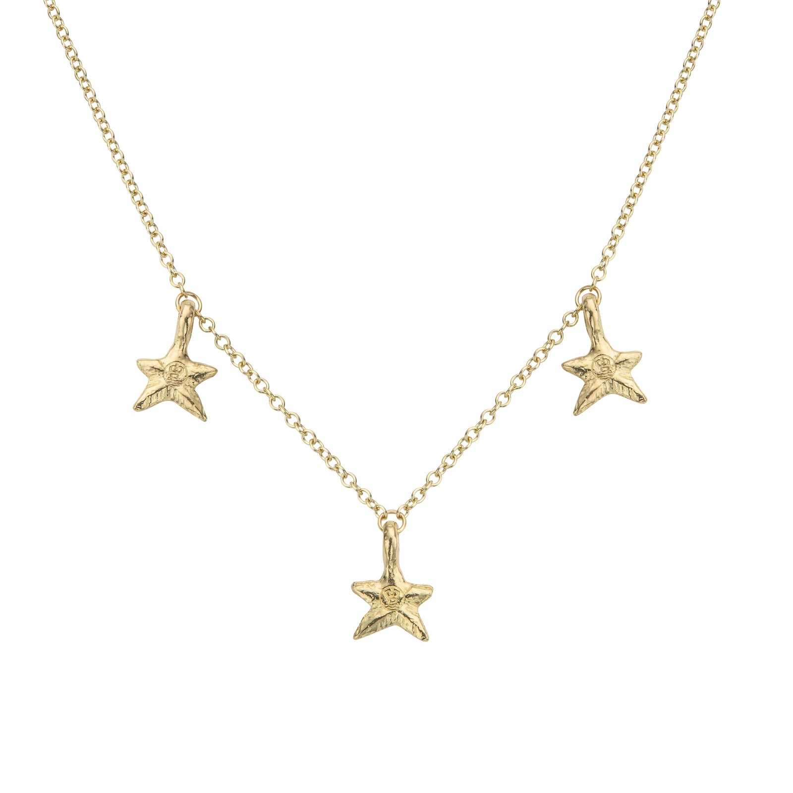 Gold Trio Mini Star Necklace