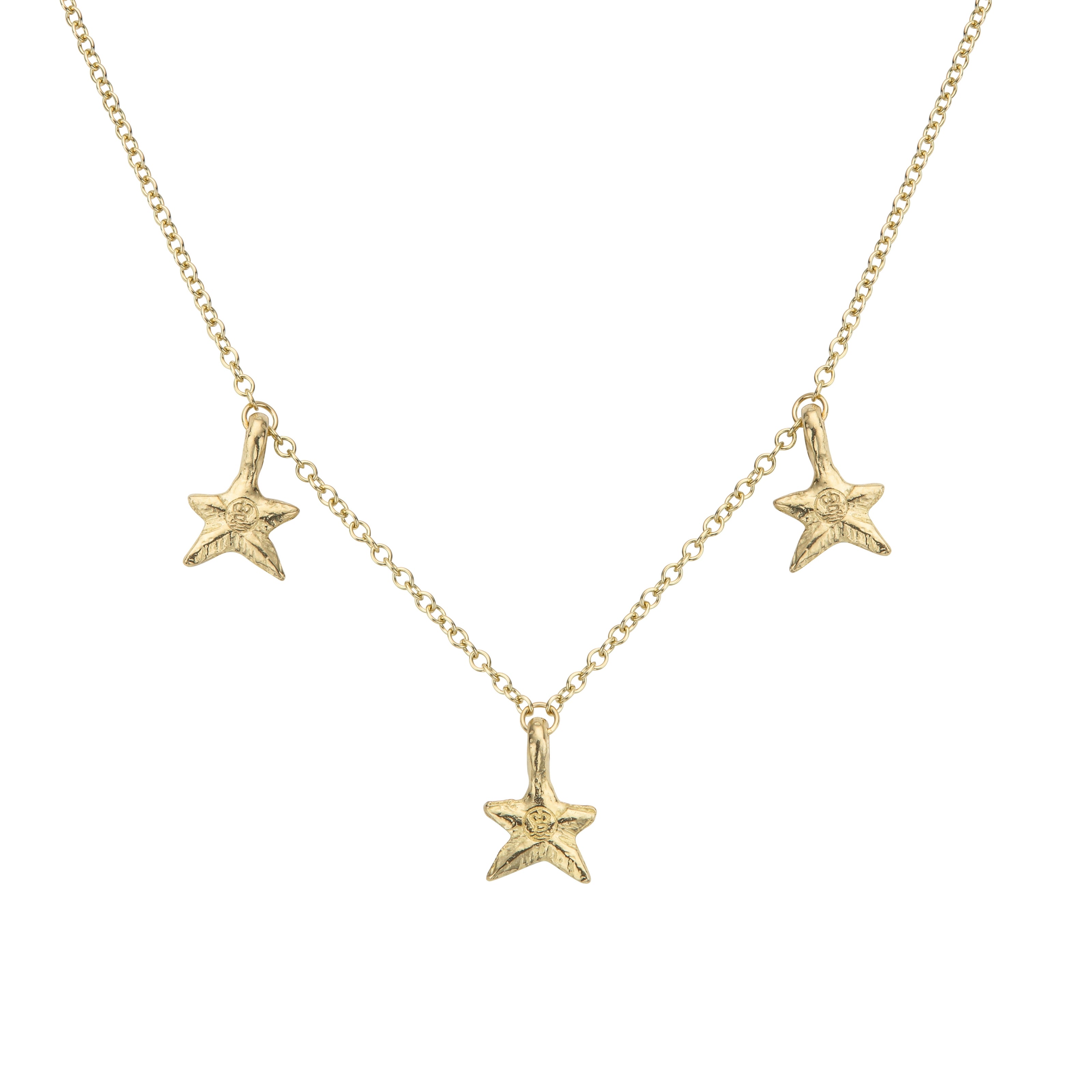 Gold Trio Mini Star Necklace