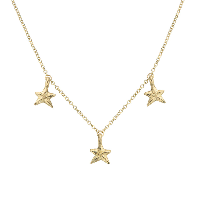 Gold Trio Mini Star Necklace