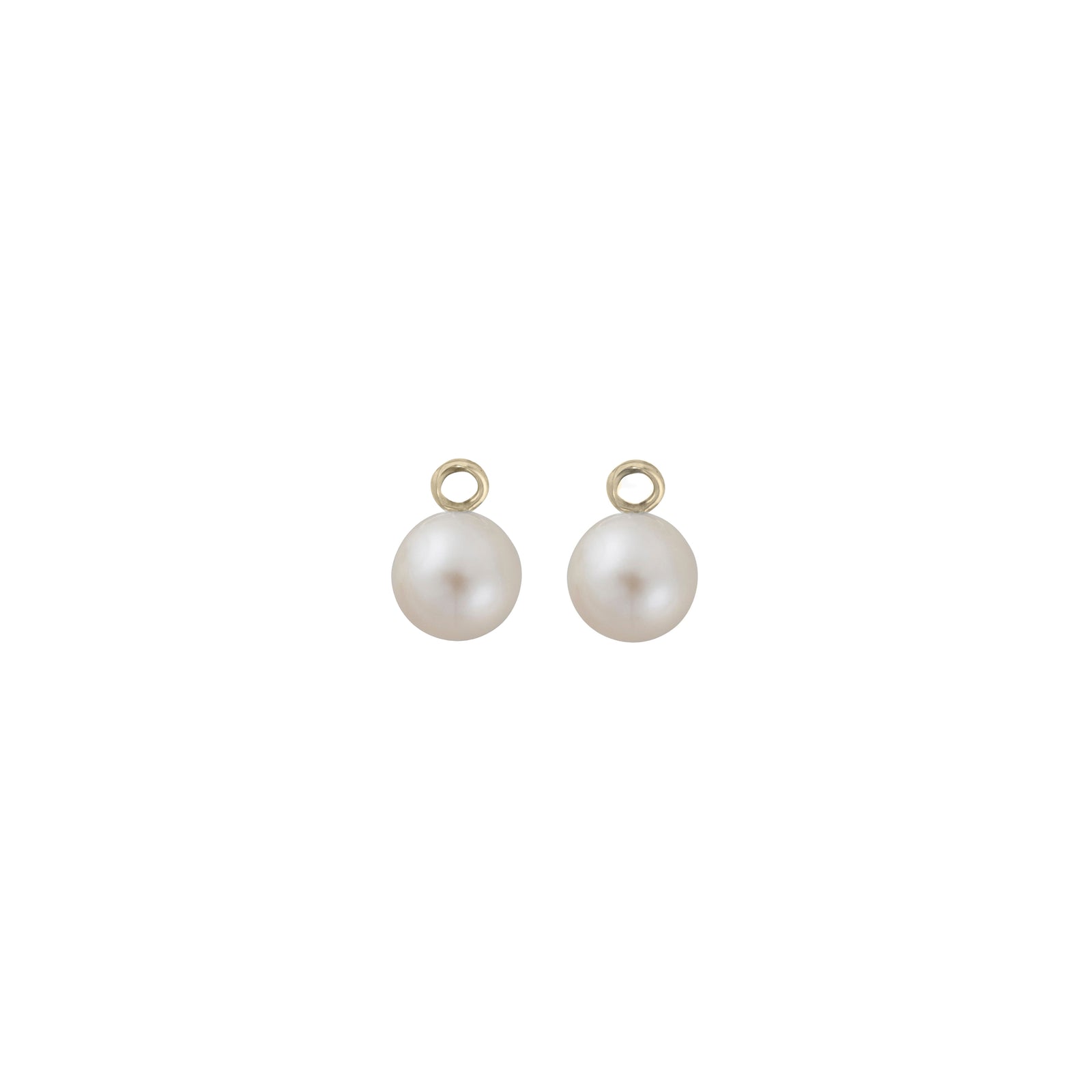Gold Large White Pearl Earring Charms