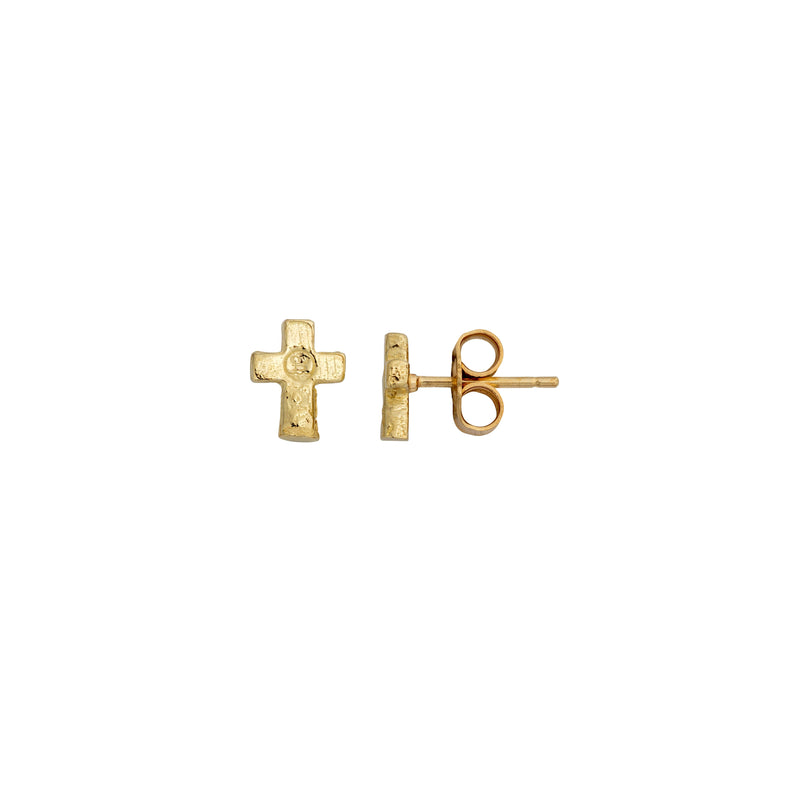 Gold Little Cross Ear Stud