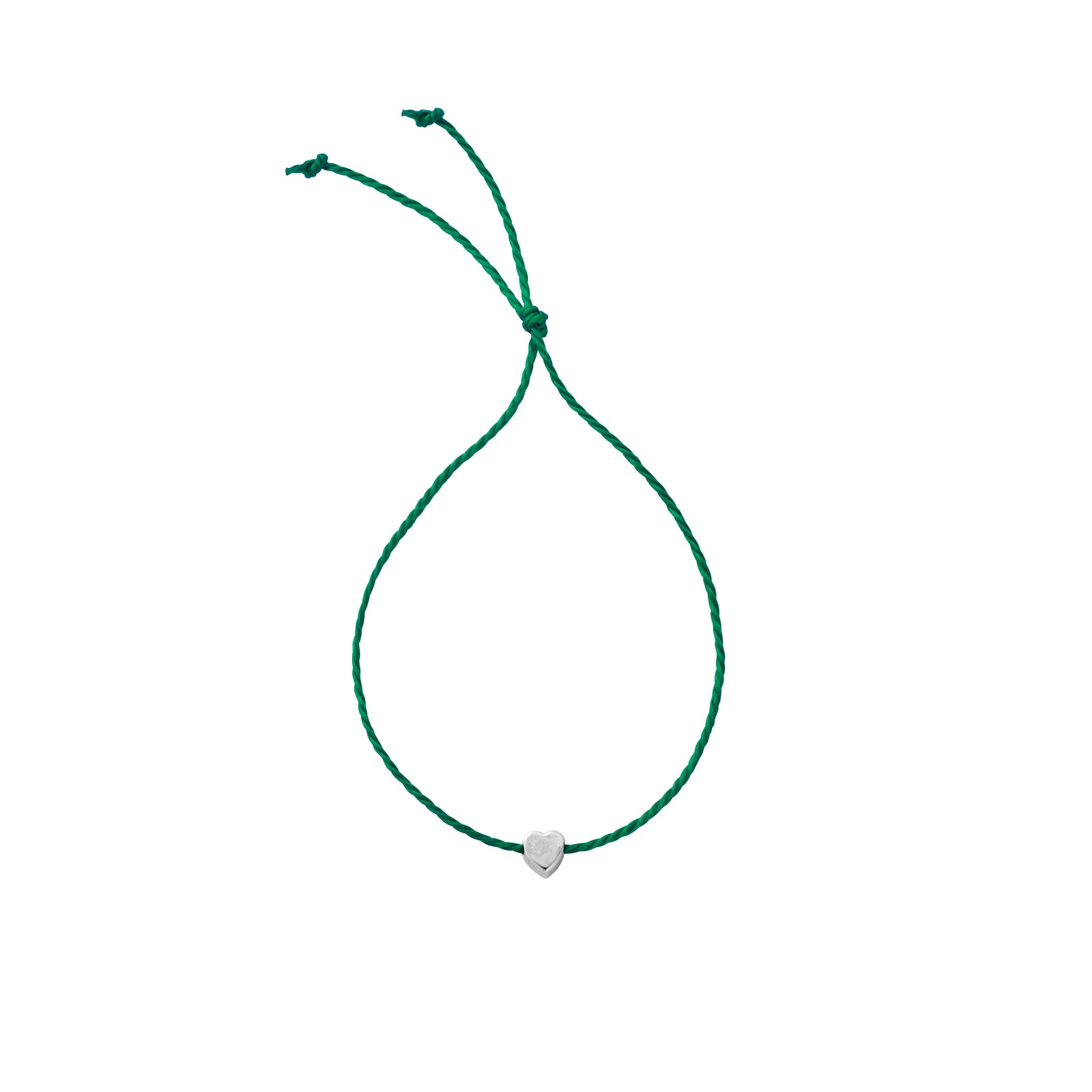 Silver Tiny Heart Cord Bracelet