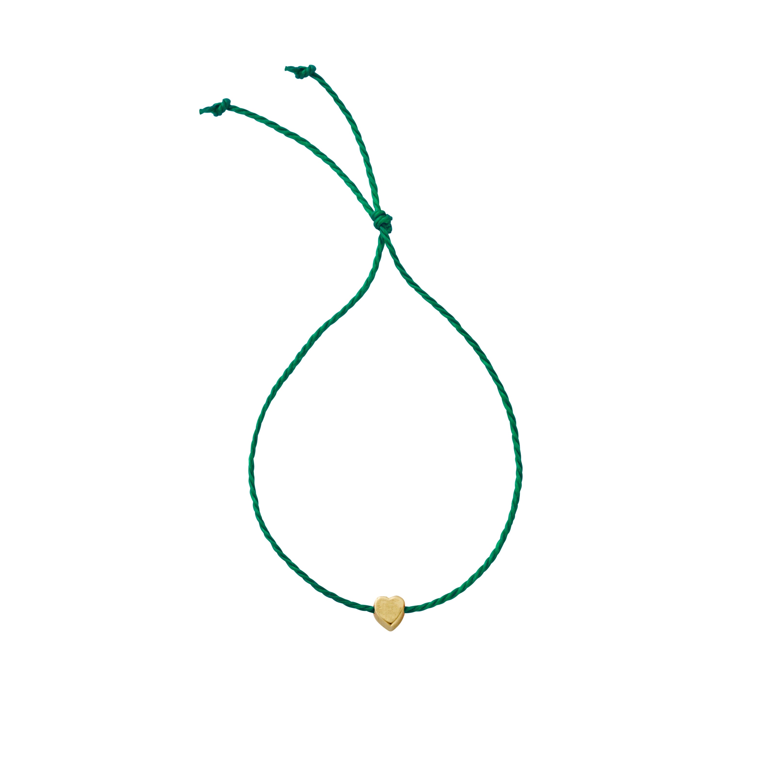 Gold Tiny Heart Cord Bracelet
