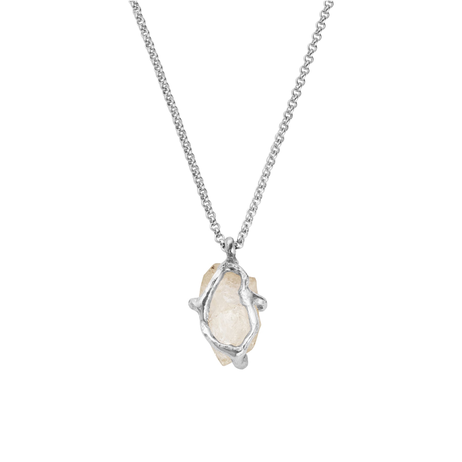 No.35 Silver Rock Crystal Pendant Necklace
