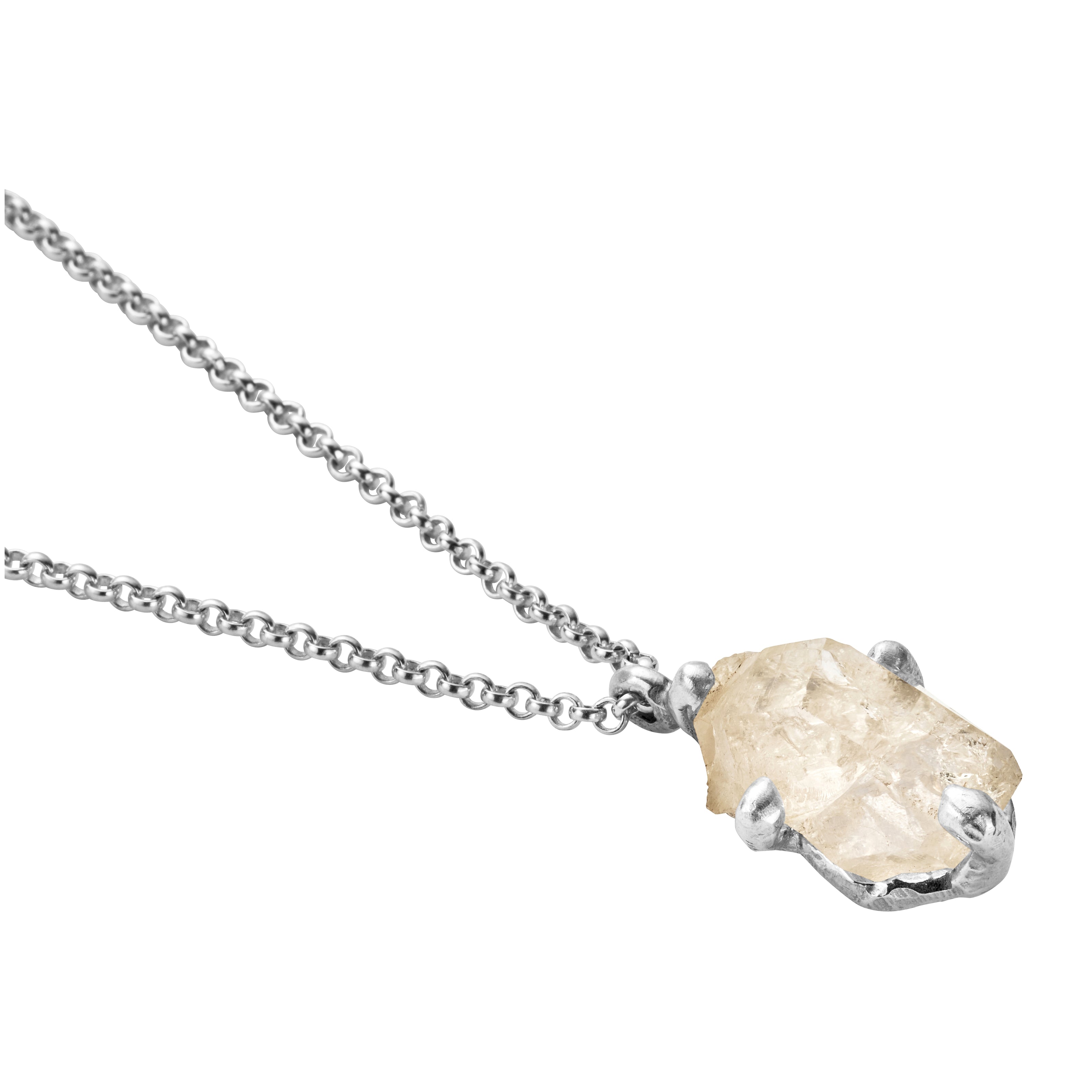 No.35 Silver Rock Crystal Pendant Necklace