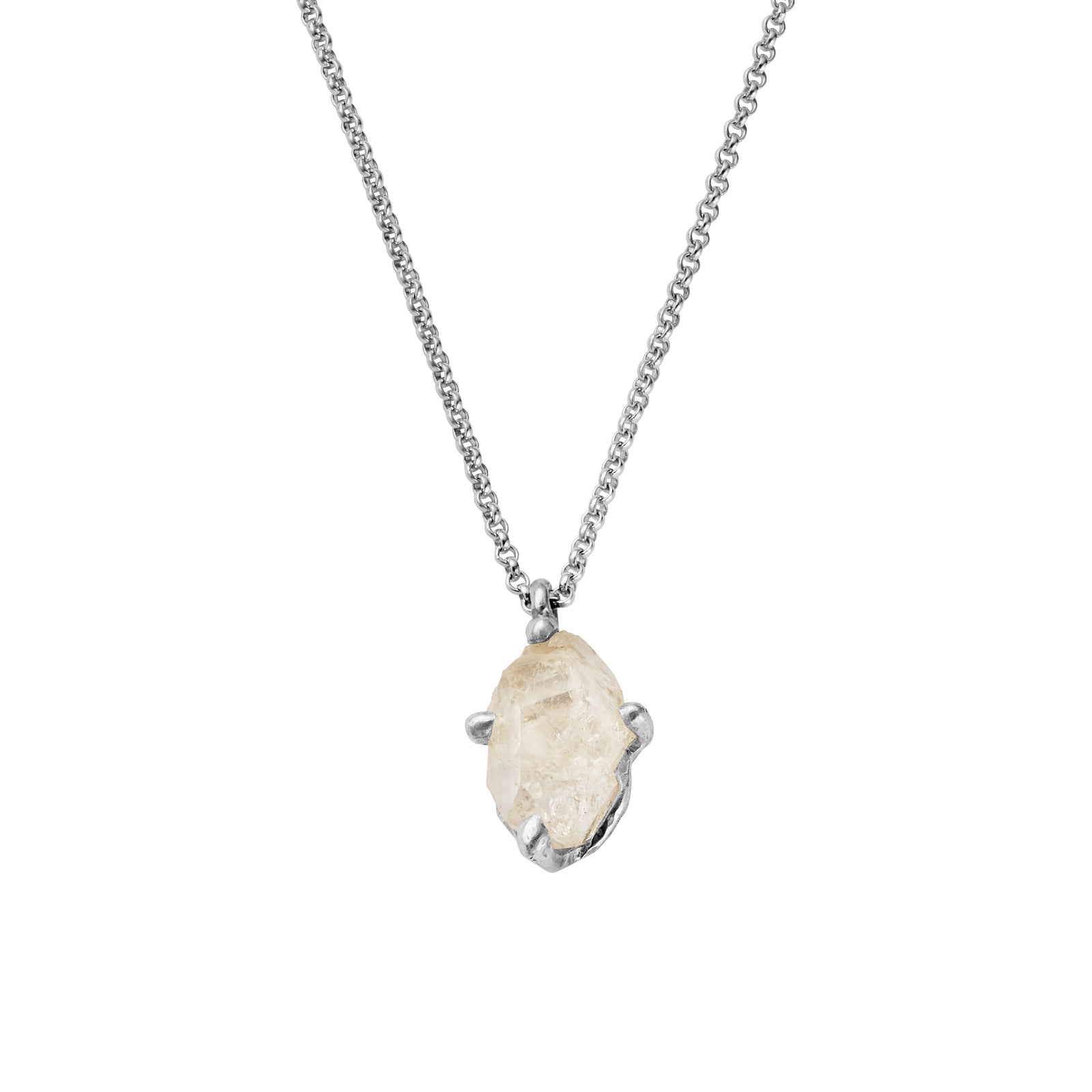 No.35 Silver Rock Crystal Pendant Necklace