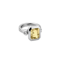HELIA White Gold Yellow Sapphire & Diamond Ring