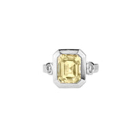 HELIA White Gold Yellow Sapphire & Diamond Ring