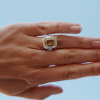 HELIA White Gold Yellow Sapphire & Diamond Ring
