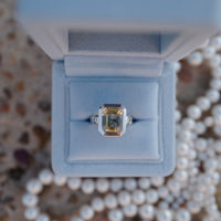 HELIA White Gold Yellow Sapphire & Diamond Ring