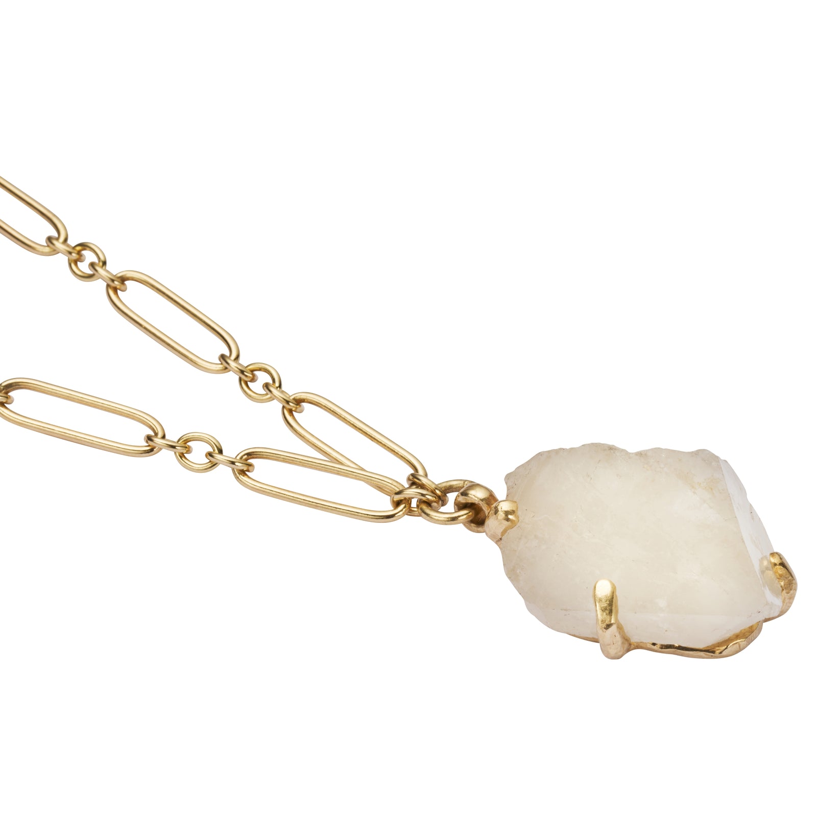 No.5 Gold Rock Crystal Pendant Necklace