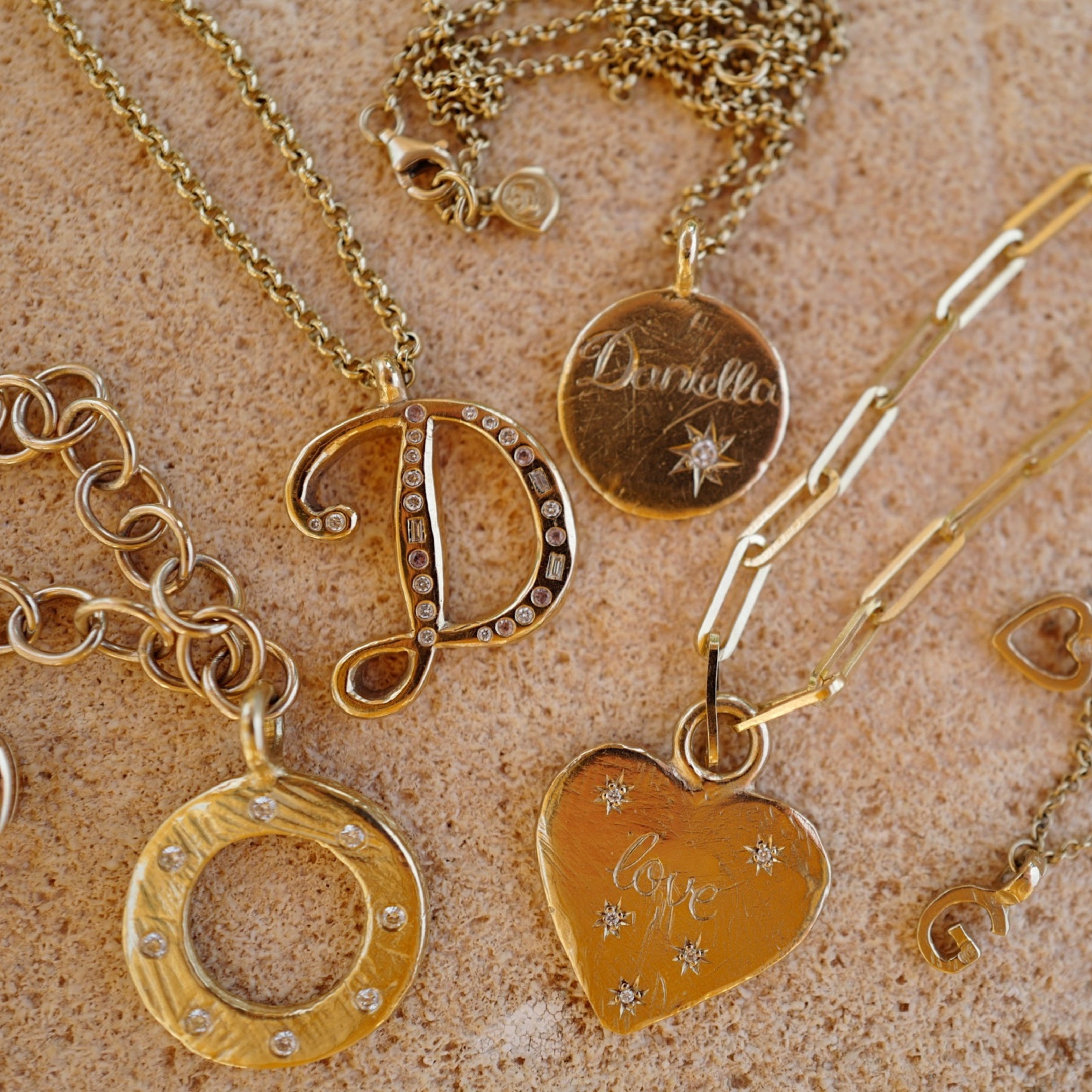 Gold Diamond Midnight Moon Necklace