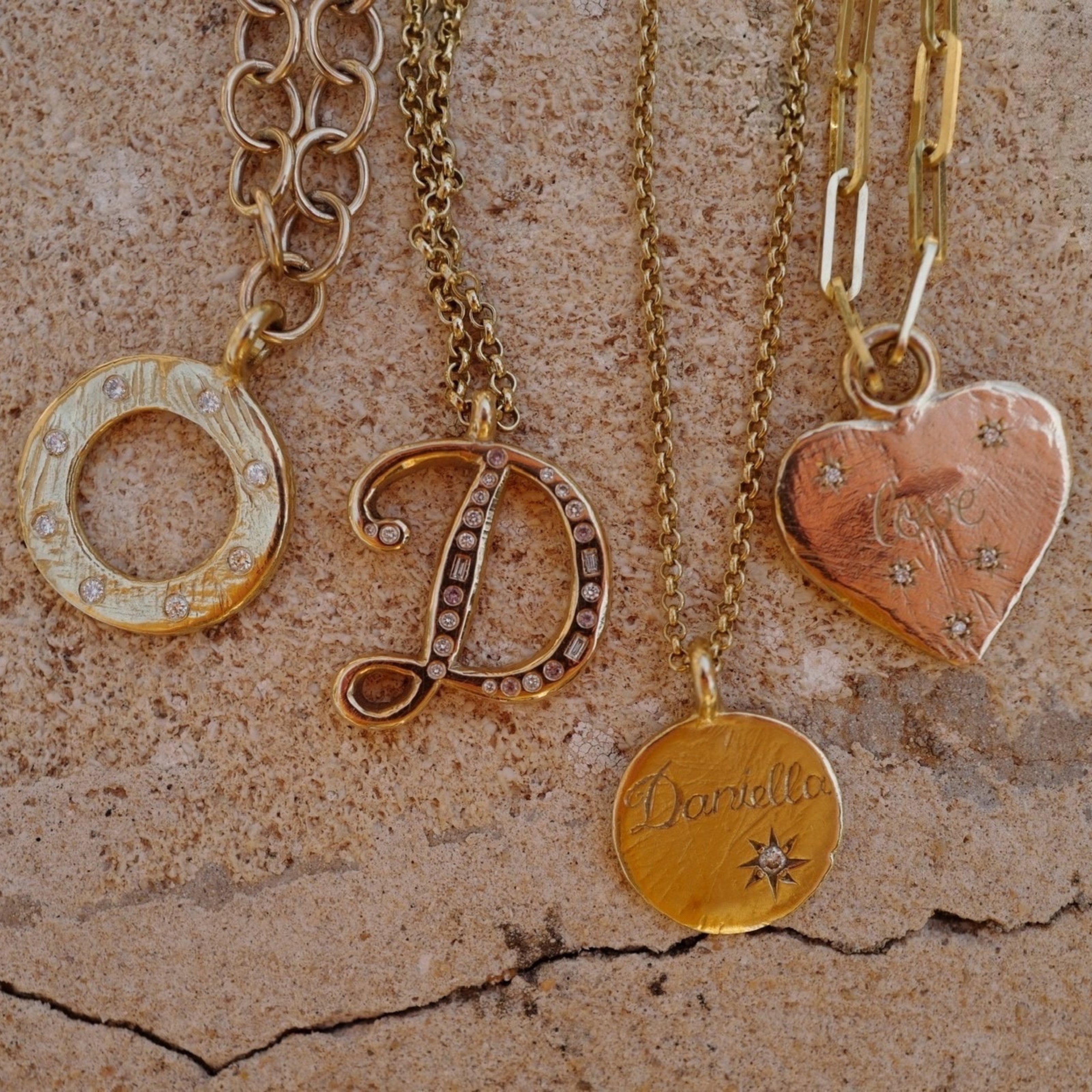 Gold Diamond Midnight Moon Necklace