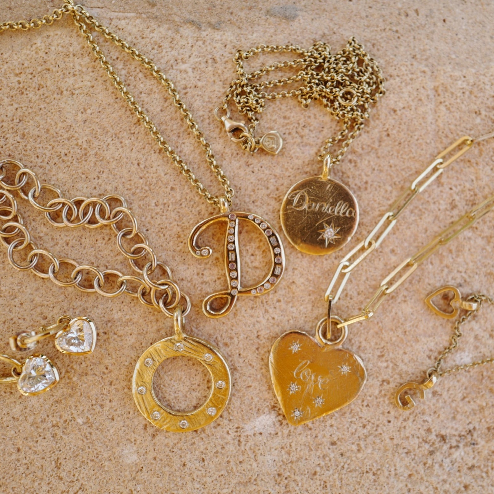 Gold Large Letter Necklace