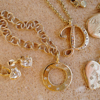 Gold Lab Grown Diamond Heart Tiny Cupid Hoop Earrings