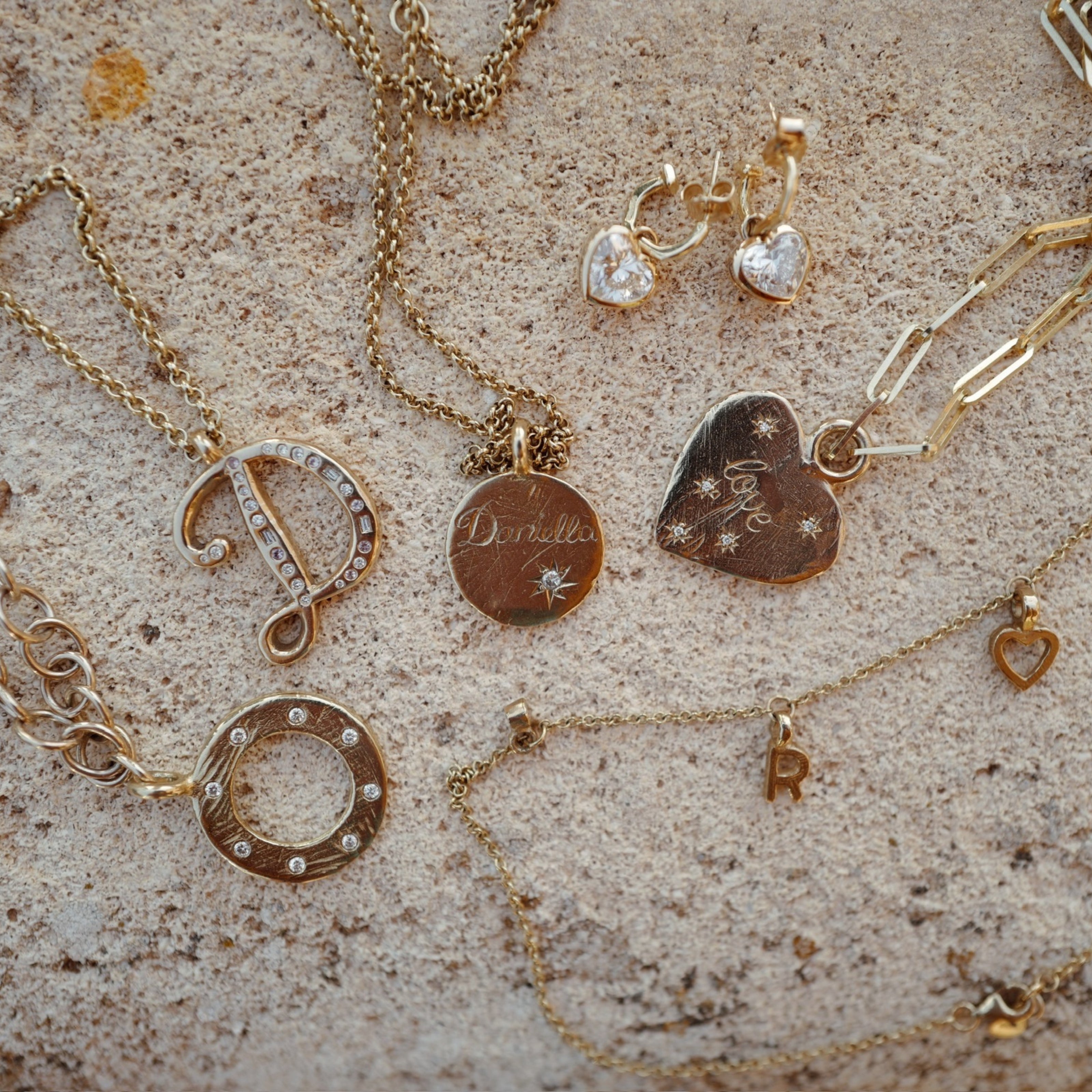 Gold Diamond Midnight Moon Necklace