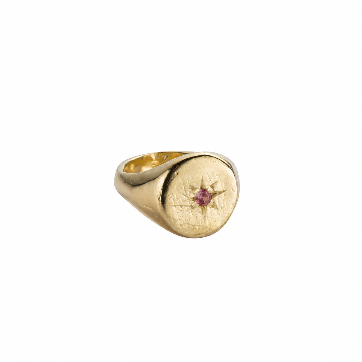 Gold Round Signet Ring