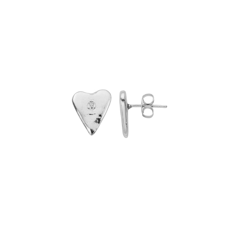 Silver Mini Heart Stud Earrings