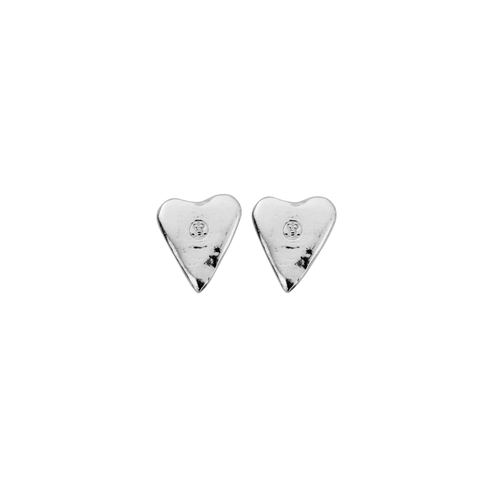 Silver Mini Heart Stud Earrings