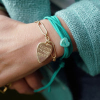 Gold 'Listen To Your Heart' Heart Token Bracelet