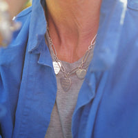 Silver Trio Heart Heart Token Necklace