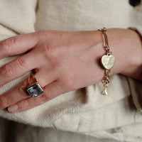 Gold 'The Journey Begins' Heart Token Bracelet