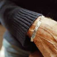 Silver Large ID Bracelet with Handwriting