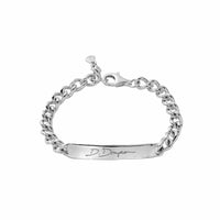 Silver Large ID Bracelet with Handwriting