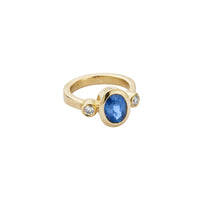 IRVETTE Gold Blue Sapphire & Diamond Ring