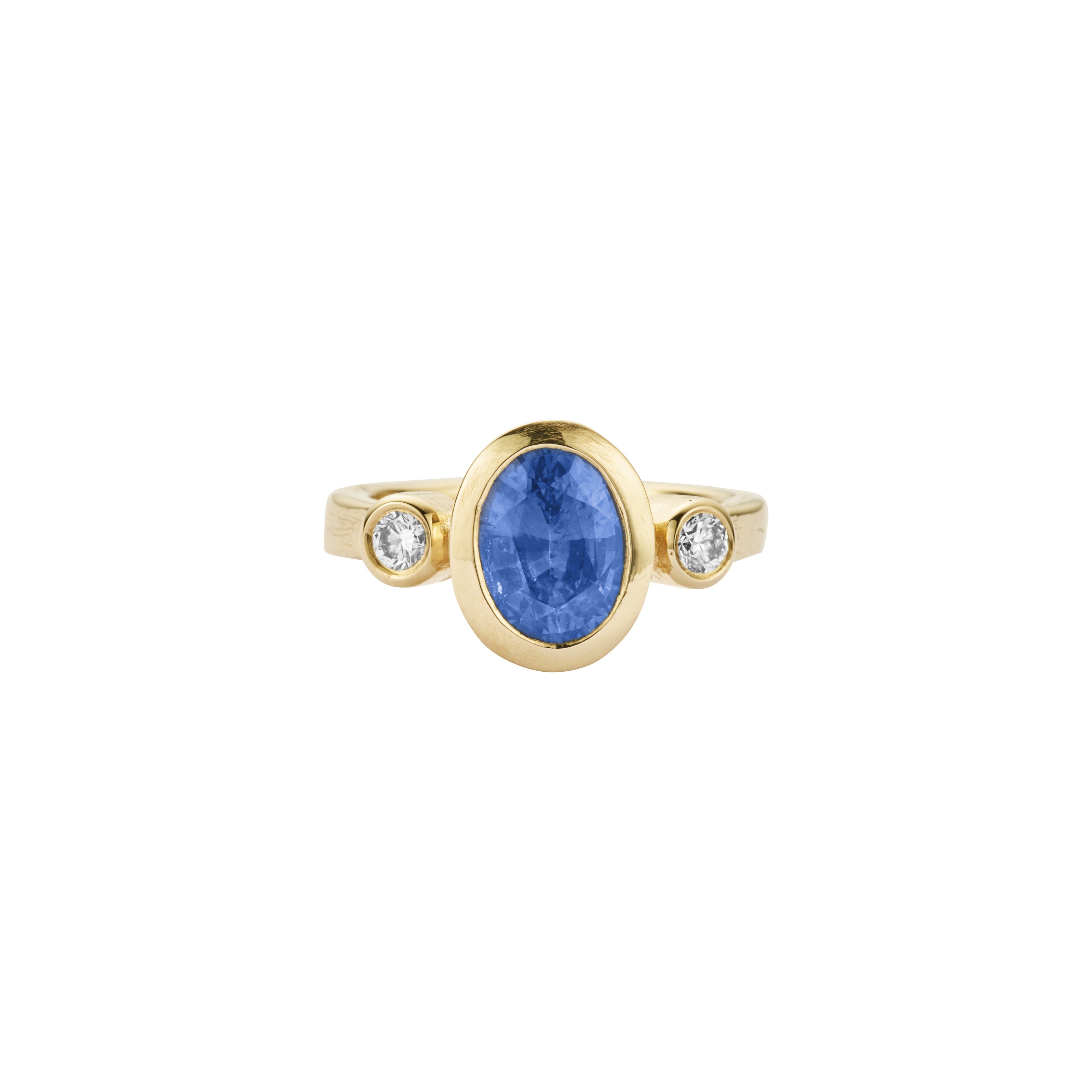 IRVETTE Gold Blue Sapphire & Diamond Ring