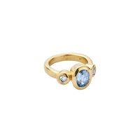JAANA Gold Cornflower Blue Sapphire & Diamond Ring