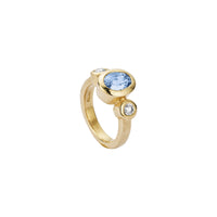 JAANA Gold Cornflower Blue Sapphire & Diamond Ring