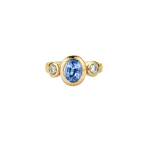 JAANA Gold Cornflower Blue Sapphire & Diamond Ring