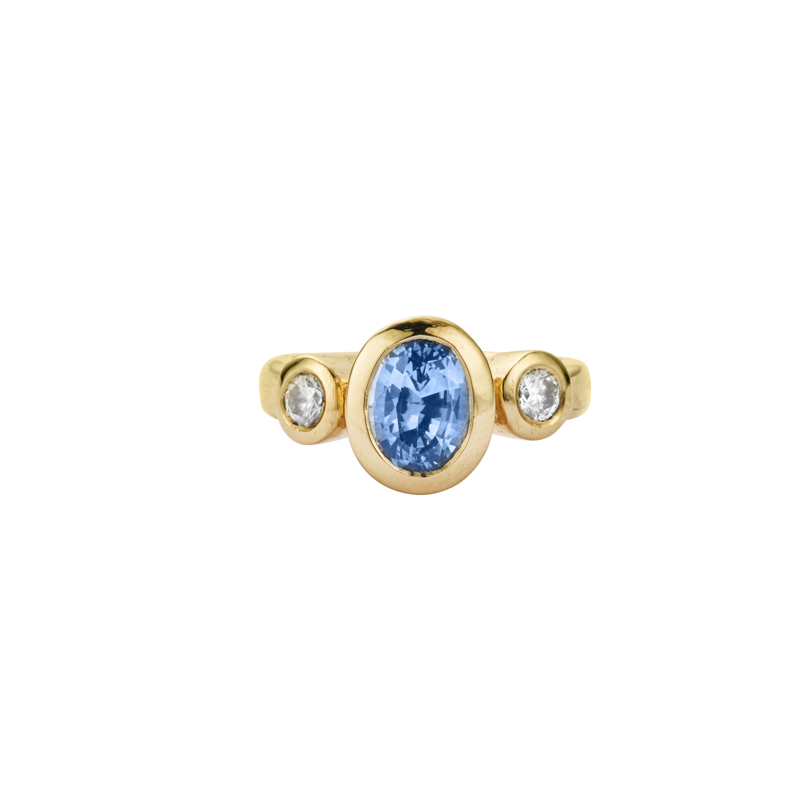 JAANA Gold Cornflower Blue Sapphire & Diamond Ring