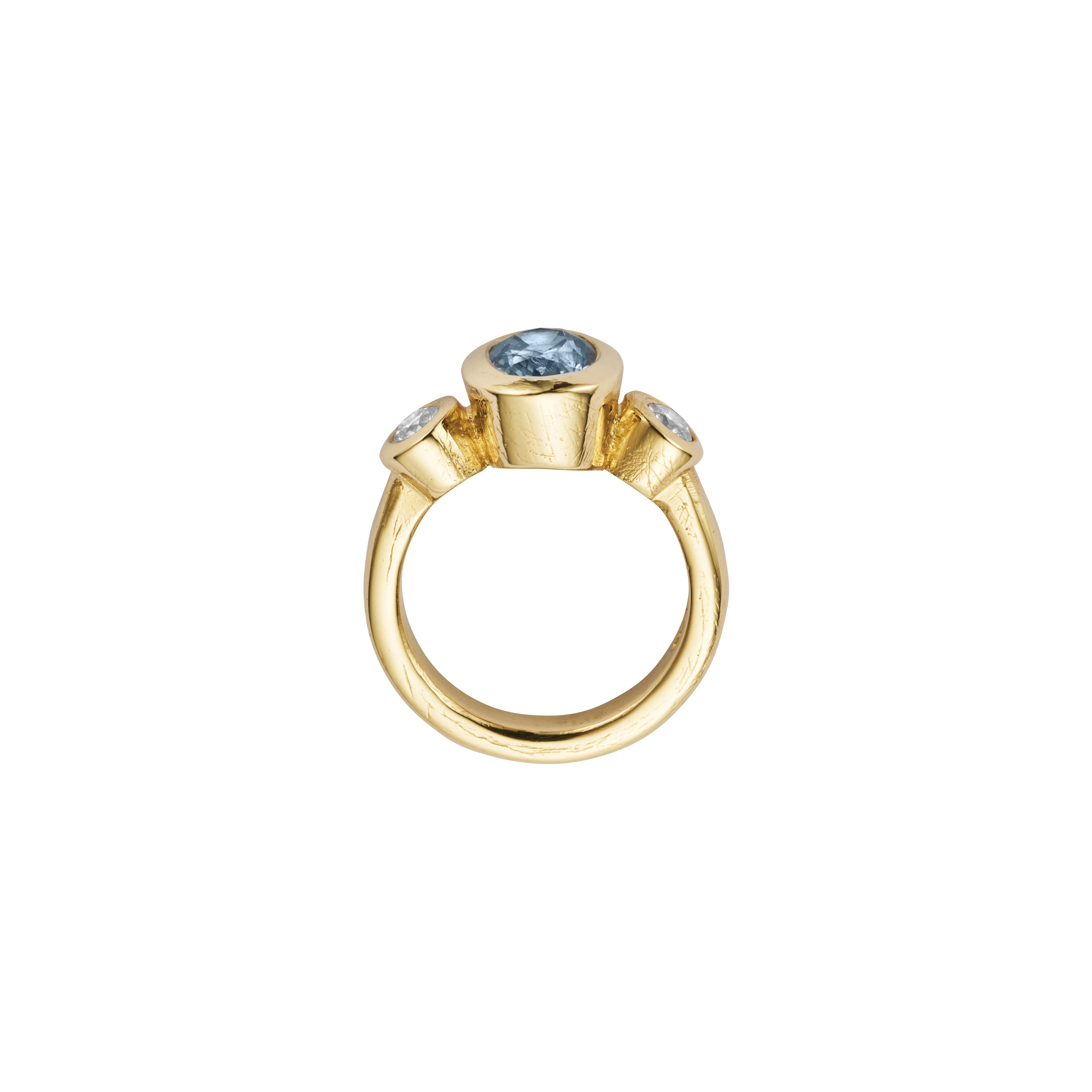 JAANA Gold Cornflower Blue Sapphire & Diamond Ring