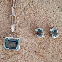 Silver Juno Blue Topaz Earring Charms