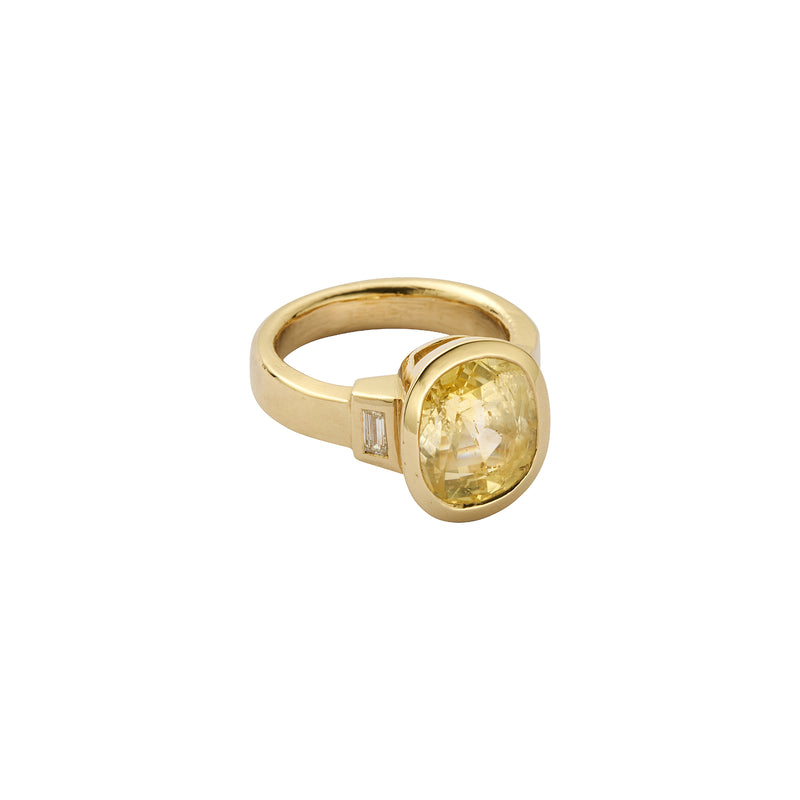KALINDA Gold Yellow Sapphire & Diamond Ring