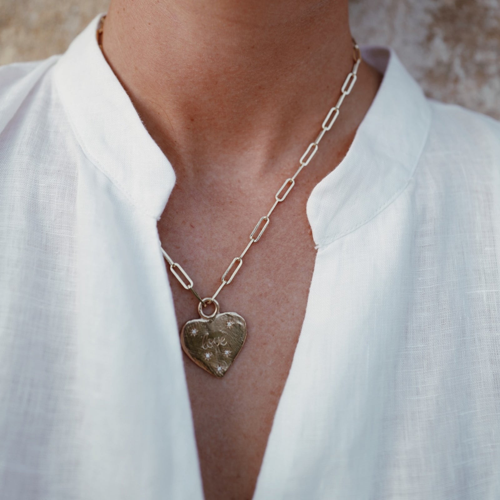 Gold 'Starry Night' Keeper's Heart Trace Chain Necklace