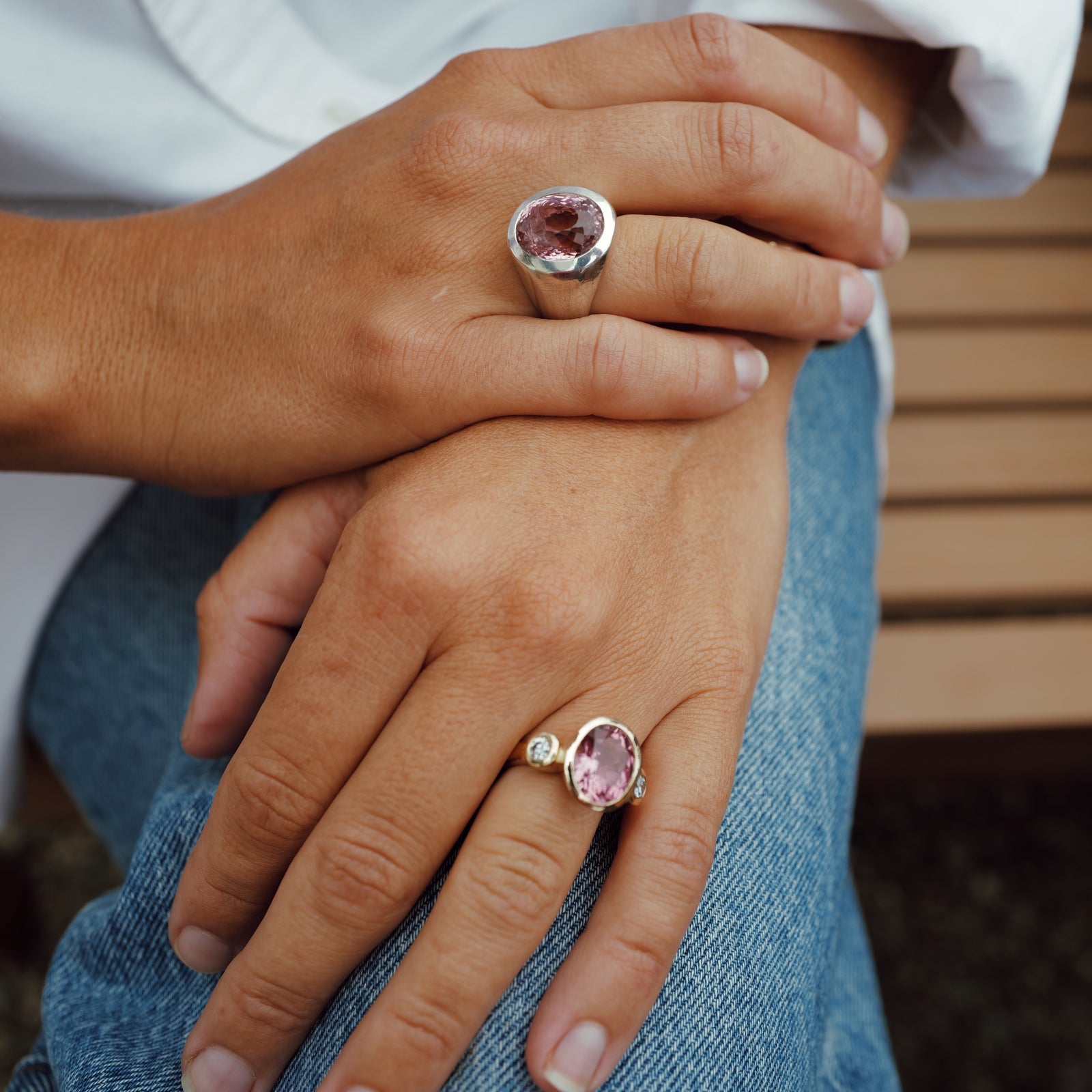 LALITA Gold Pink Tourmaline & Diamond Ring